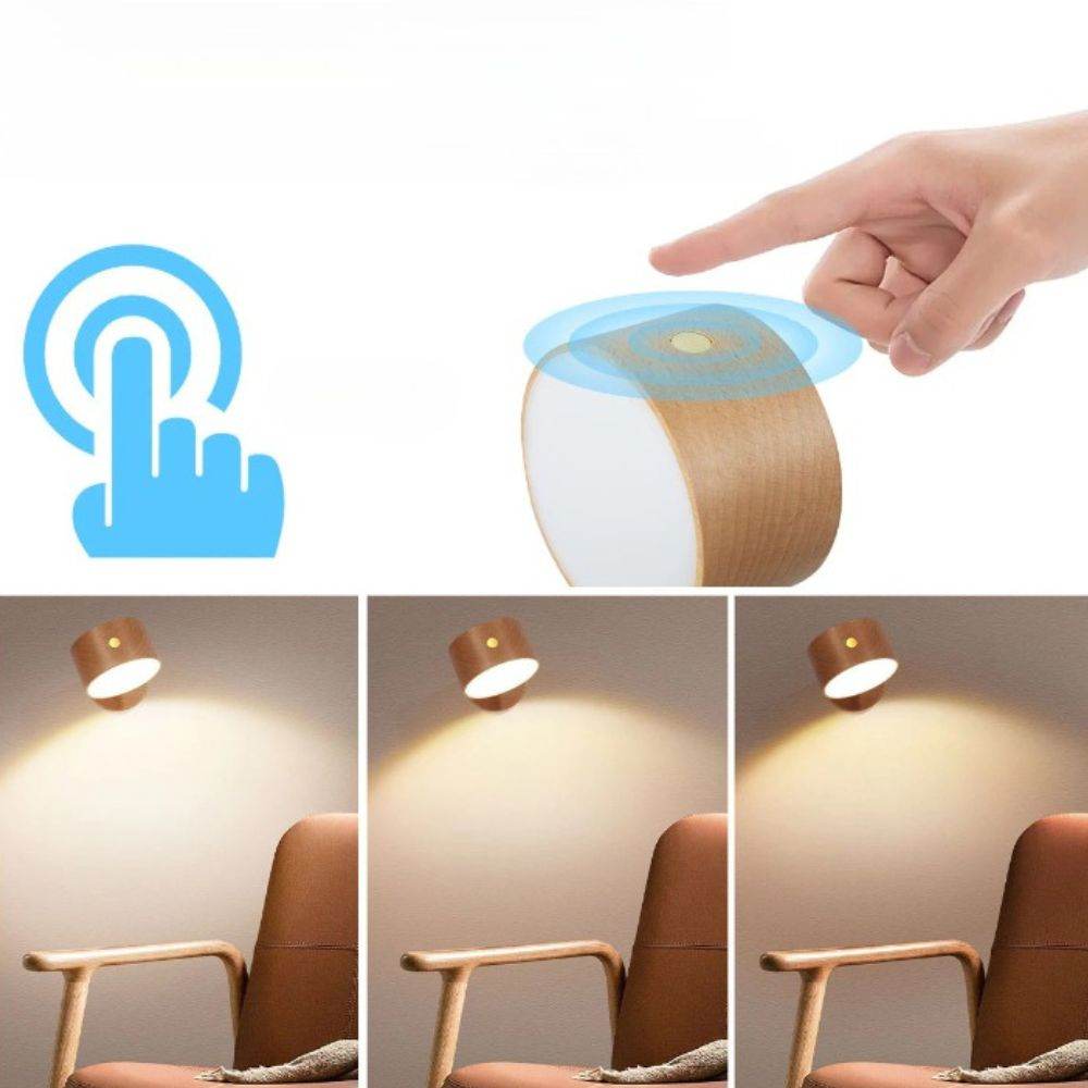 Luminária Com Bola Magnética Giratória 360°