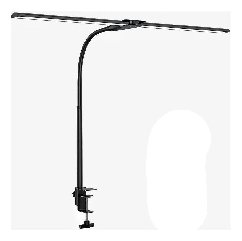 Lâmpada de Mesa LED Dupla Cabeça — Lâmpada de Arquiteto com Braço Articulado e Grampo