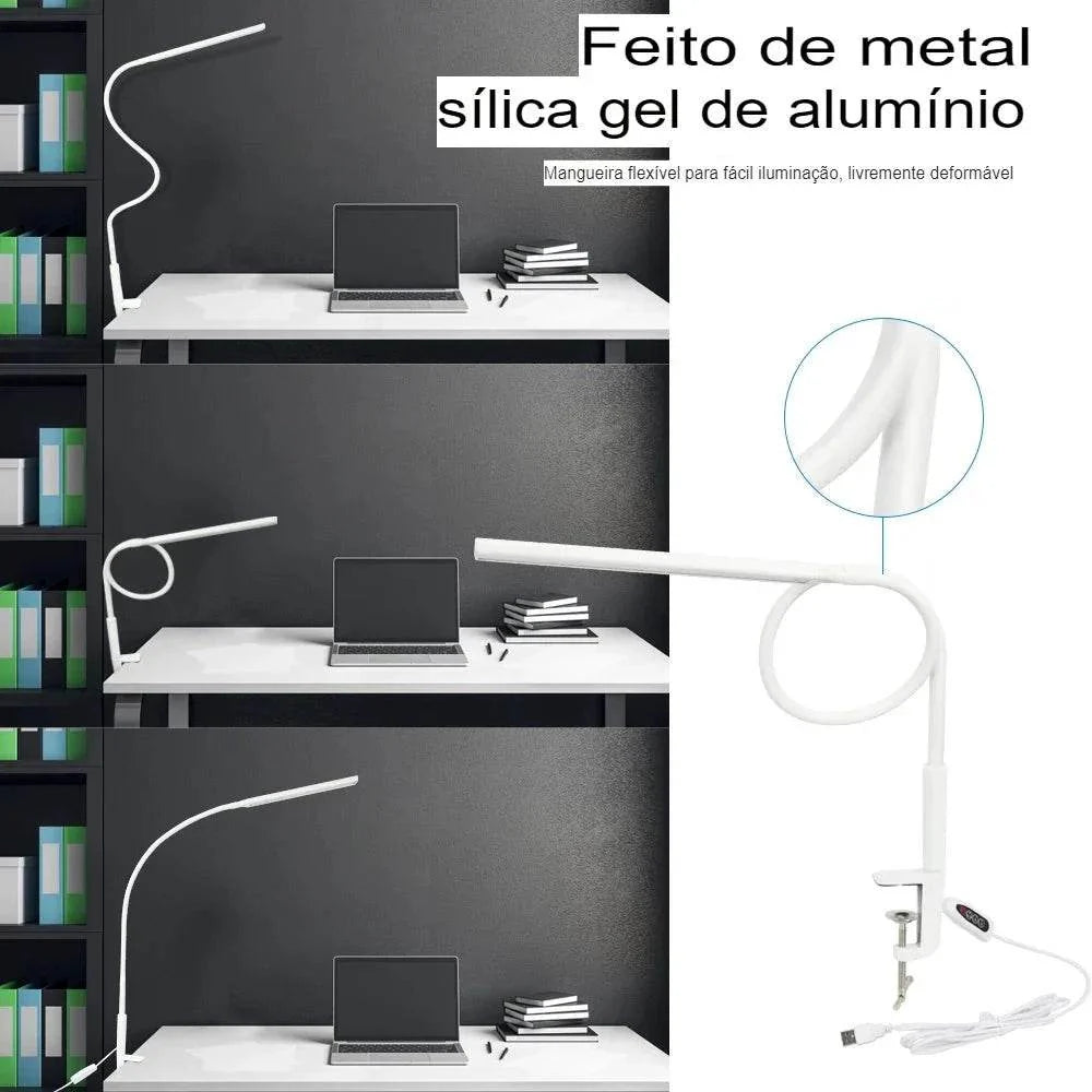 Lâmpada de Mesa LED com Braço Longo