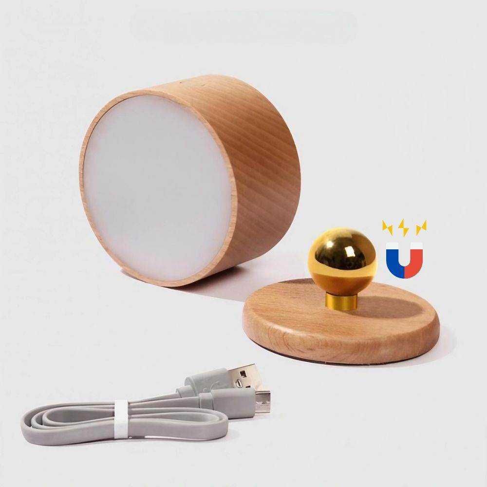 Luminária Com Bola Magnética Giratória 360°